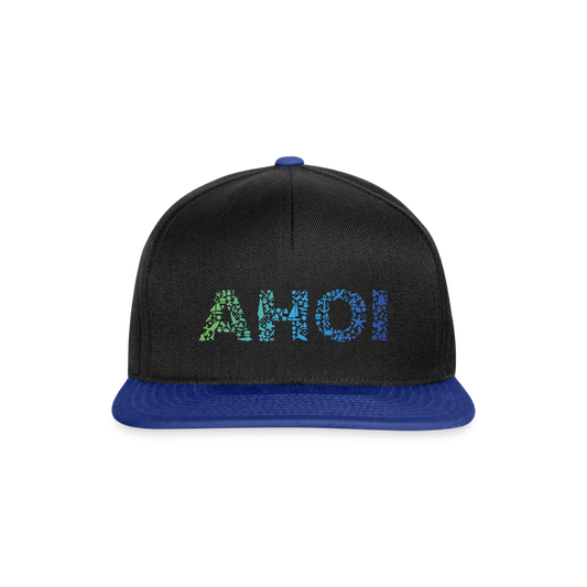 Snapback Cap - Ahoi doodles - Schwarz/Königsblau