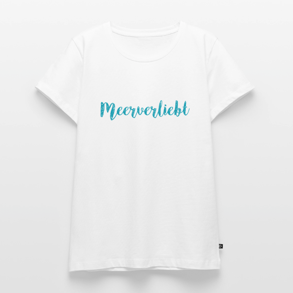 Damen Premium Bio T-Shirt - Meerverliebt - Weiß