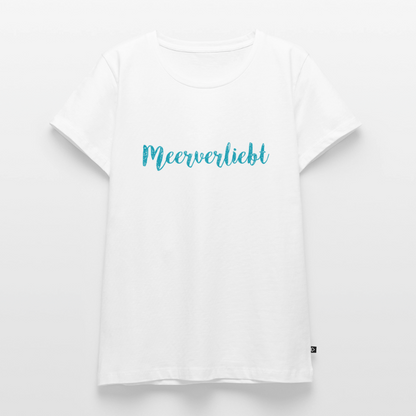 Damen Premium Bio T-Shirt - Meerverliebt - Weiß