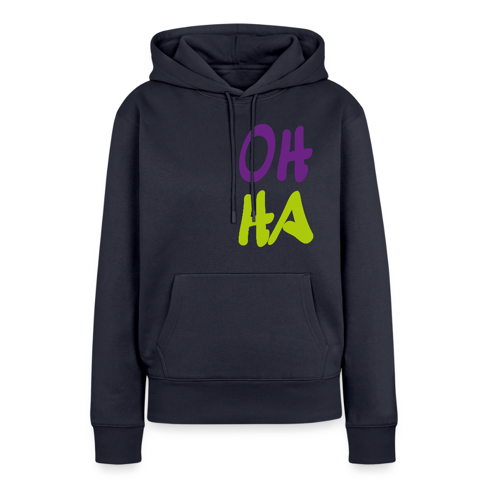 Damen Premium Hoodie - Oh ha - Navy