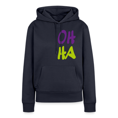 Damen Premium Hoodie - Oh ha - Navy
