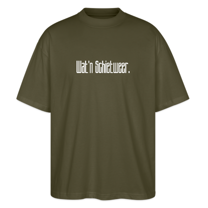 Unisex Oversize Bio-T-Shirt - wat'n Schietweer (weiss) - Khaki