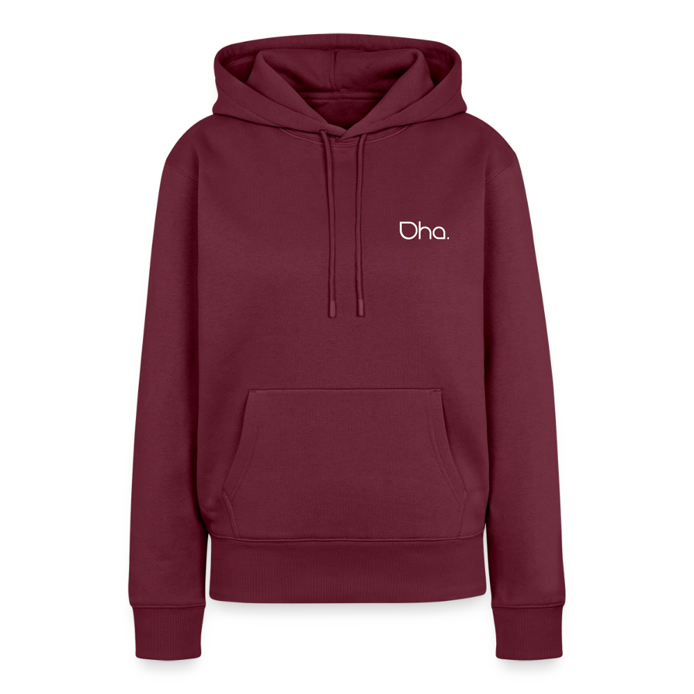 Oha (weiß) - Damen Premium Hoodie - Burgunderrot