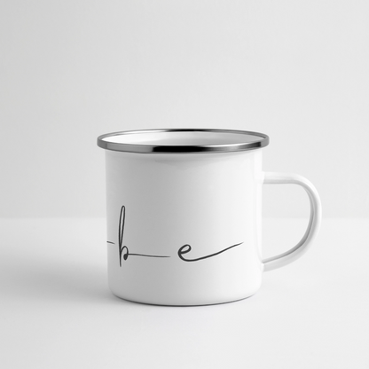 Ebbe - Panorama Emaille-Tasse - Weiß
