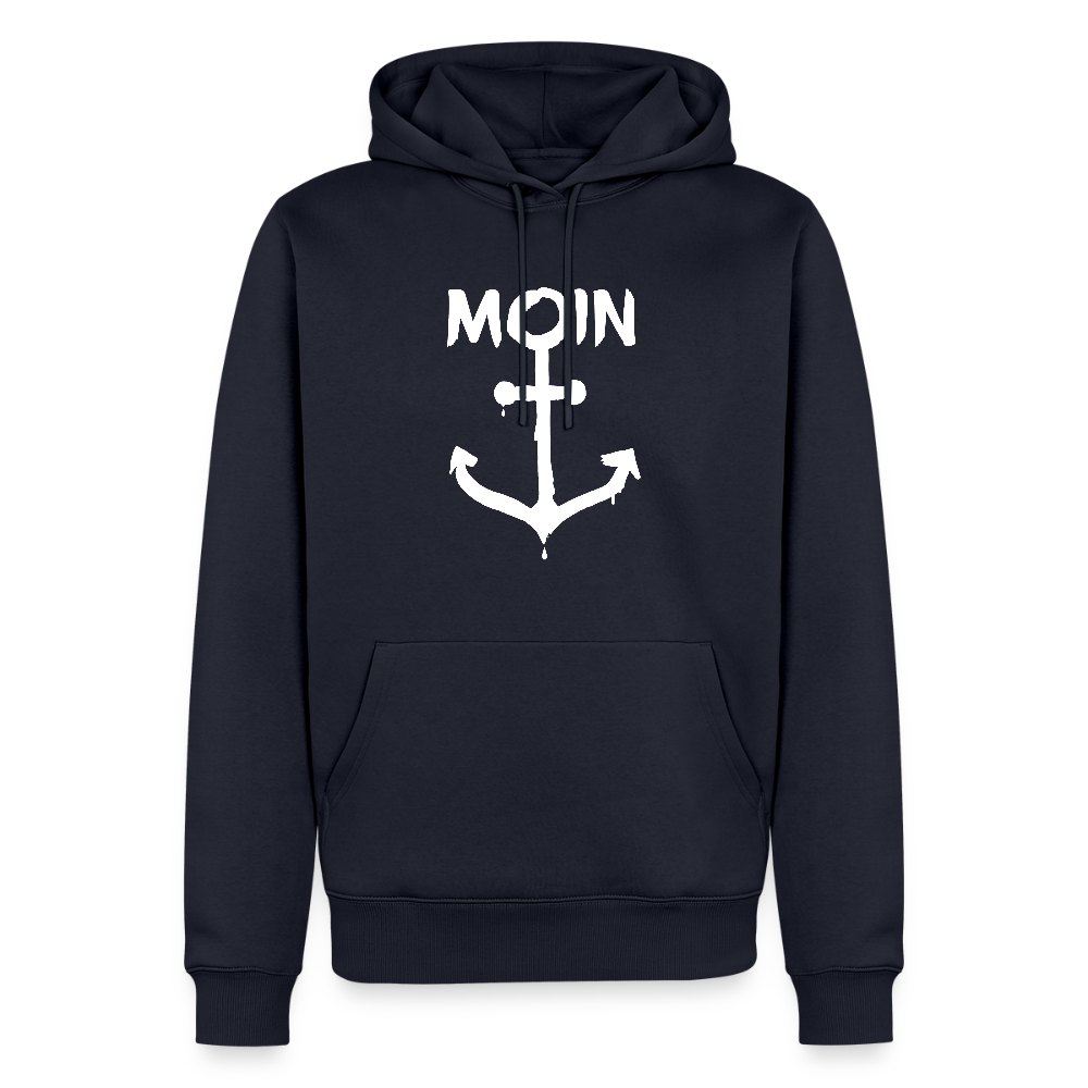 Herren Premium Hoodie - Moin Anker (weiss) - Navy