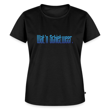 Damen Premium Bio T-Shirt - wat'n Schietweer - Schwarz