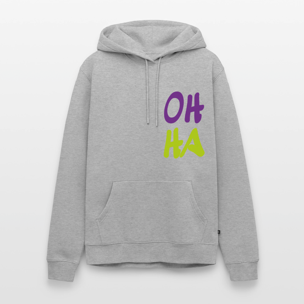 Herren Premium Hoodie - Oh ha - Grau meliert