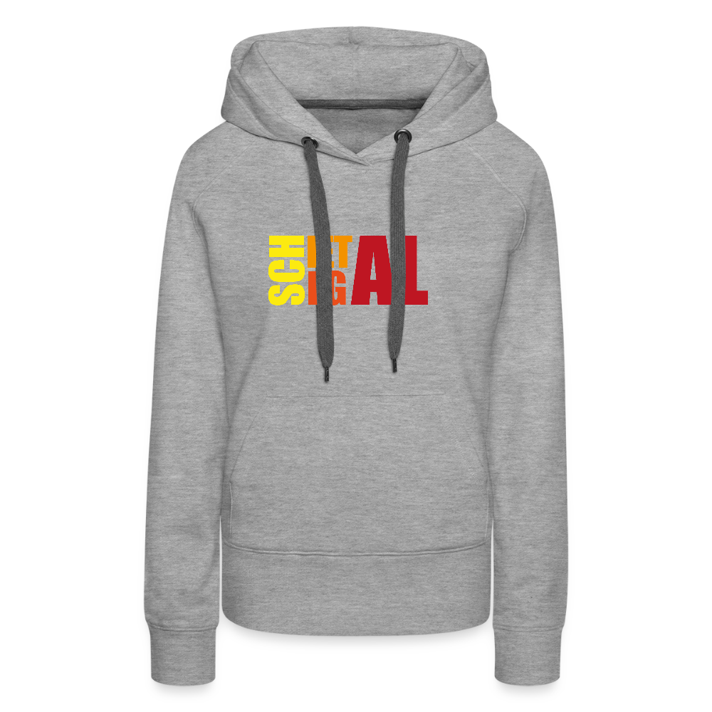 Damen Premium Hoodie - Schietegal - Grau meliert