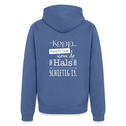 Herren Premium Kapuzenjacke  - Kopp hooch (weiss) - Taubenblau