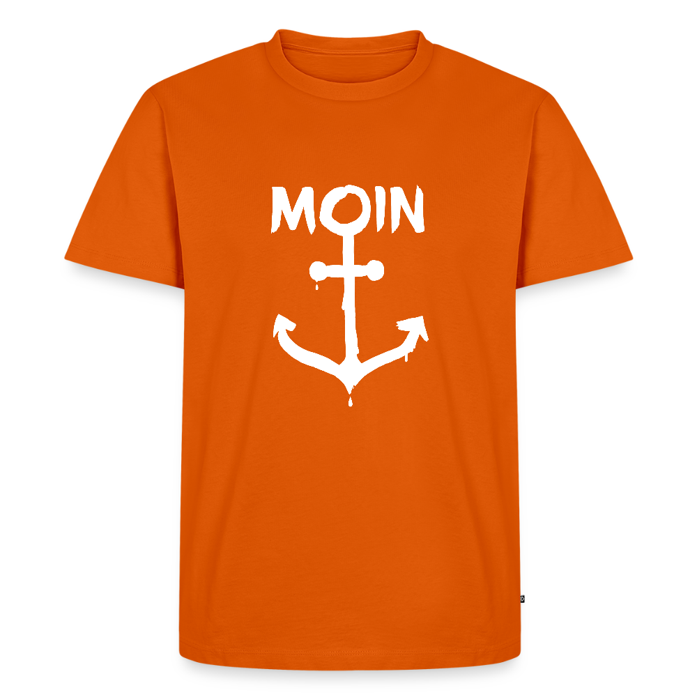 Herren Premium Bio T-Shirt - Moin Anker (weiss) - Orange 