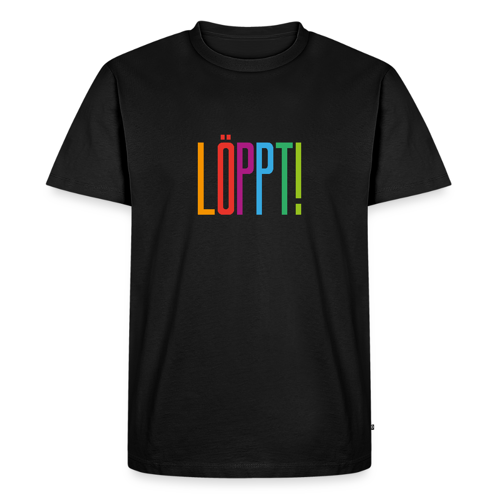 Herren Premium Bio T-Shirt - Löppt! - Schwarz