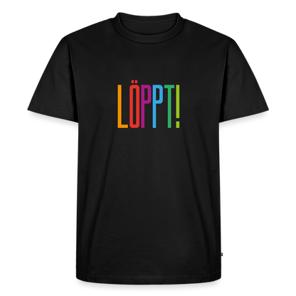 Herren Premium Bio T-Shirt - Löppt! - Schwarz