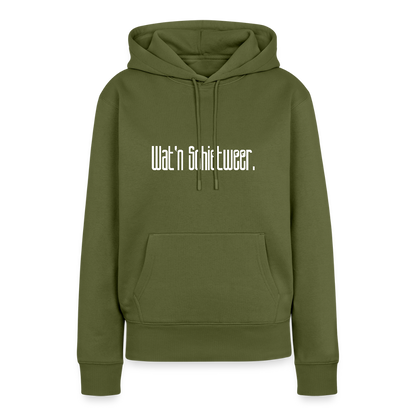Damen Premium Hoodie - wat'n Schietweer (weiss) - Khaki