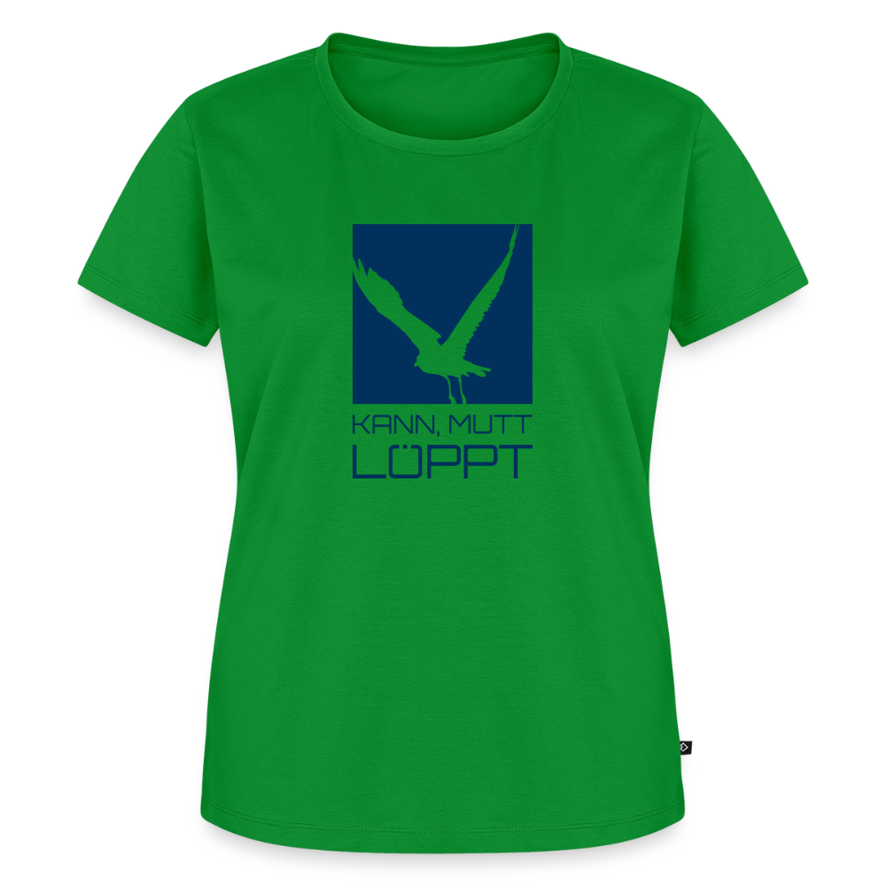 Damen Premium Bio T-Shirt - Kann, mutt, löppt - Grün
