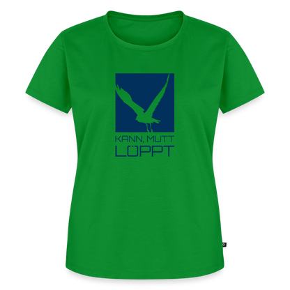 Damen Premium Bio T-Shirt - Kann, mutt, löppt - Grün