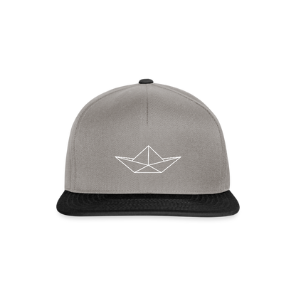 Snapback Cap - Origami Boot (weiss) - Graphit/Schwarz