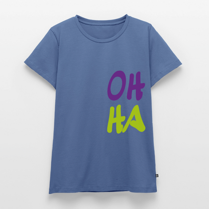 Damen Premium Bio T-Shirt - Oh ha - Taubenblau
