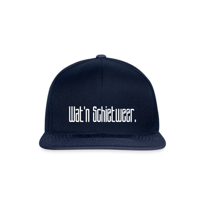 Snapback Cap - wat'n Schietweer (weiss) - Navy/Navy
