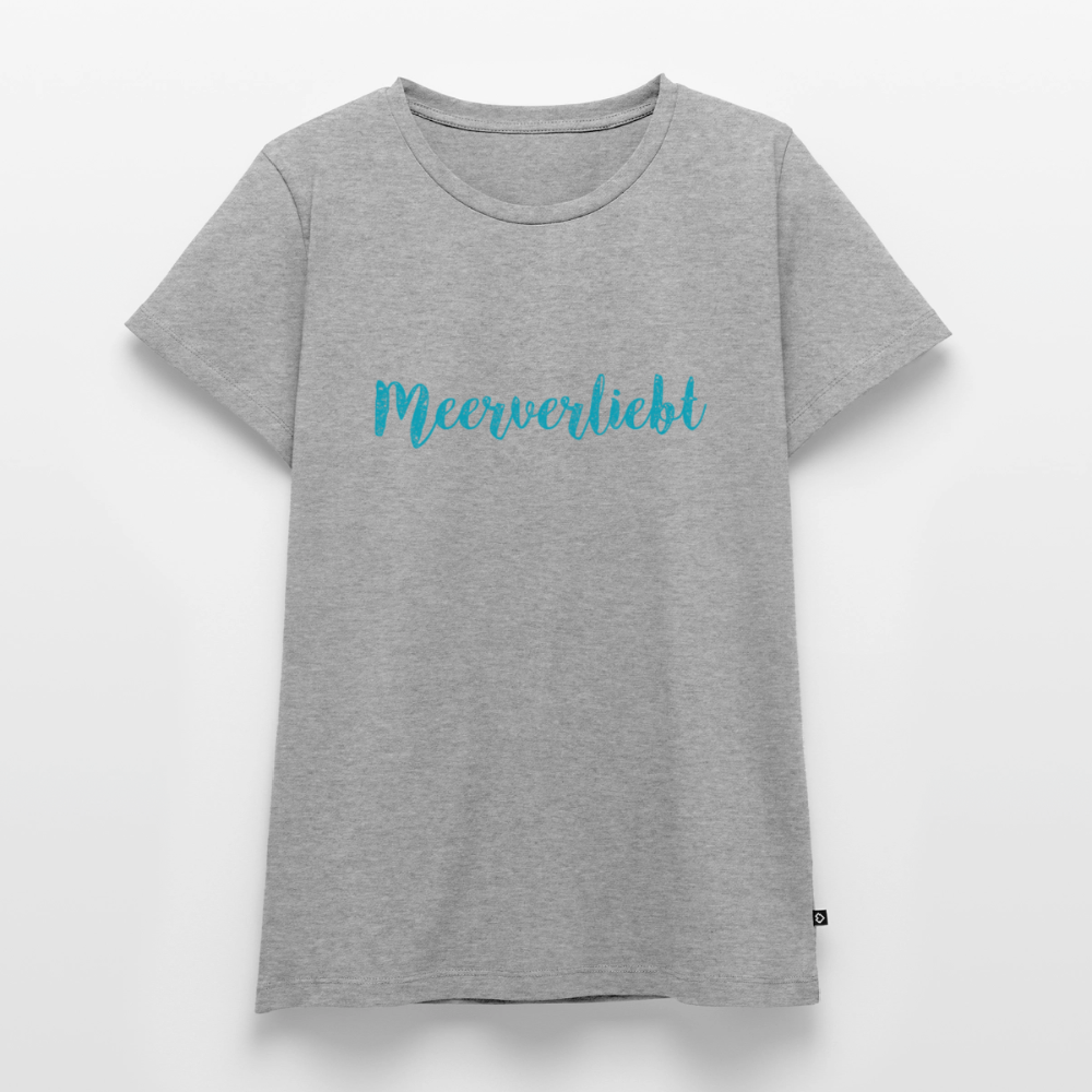 Damen Premium Bio T-Shirt - Meerverliebt - Grau meliert