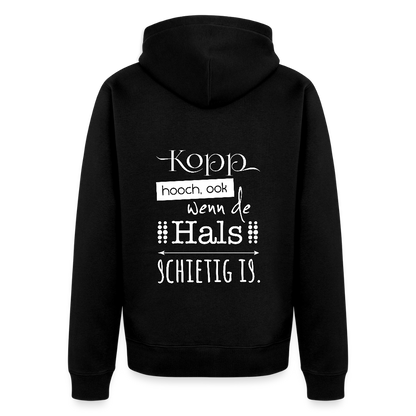 Herren Premium Kapuzenjacke  - Kopp hooch (weiss) - Schwarz