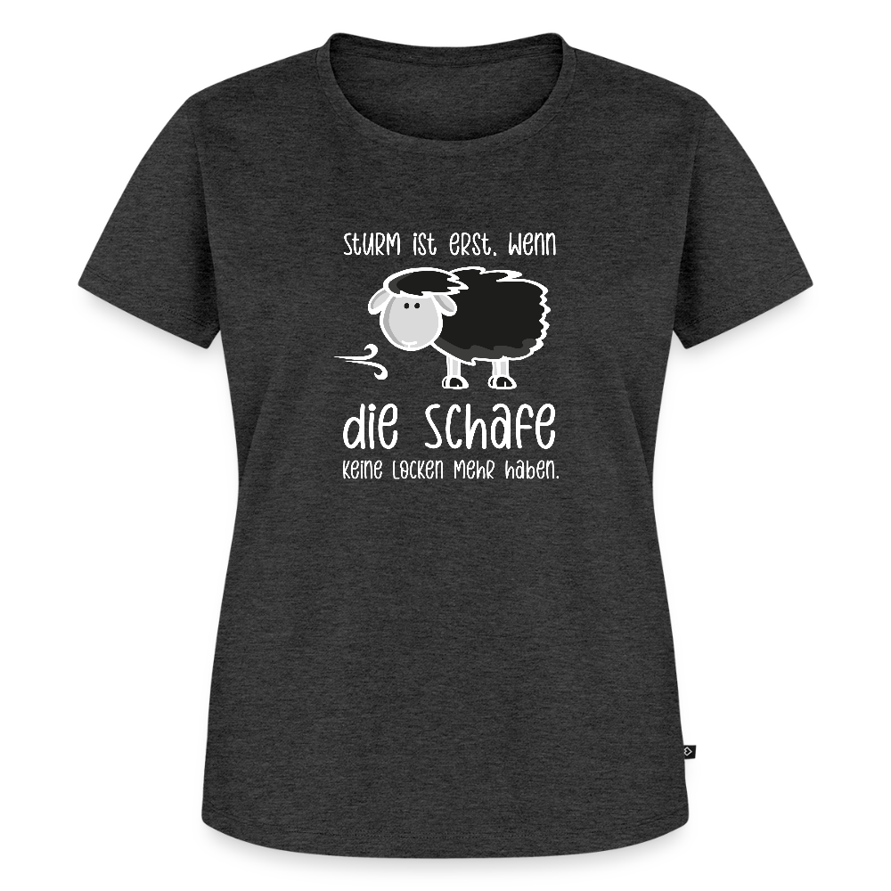 Damen Premium Bio T-Shirt - Schaf (weiss) - Anthrazit meliert