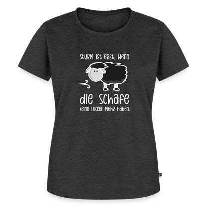 Damen Premium Bio T-Shirt - Schaf (weiss) - Anthrazit meliert