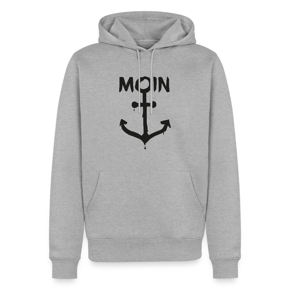 Herren Premium Hoodie - Moin Anker - Grau meliert