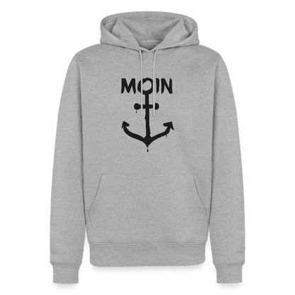 Herren Premium Hoodie - Moin Anker - Grau meliert