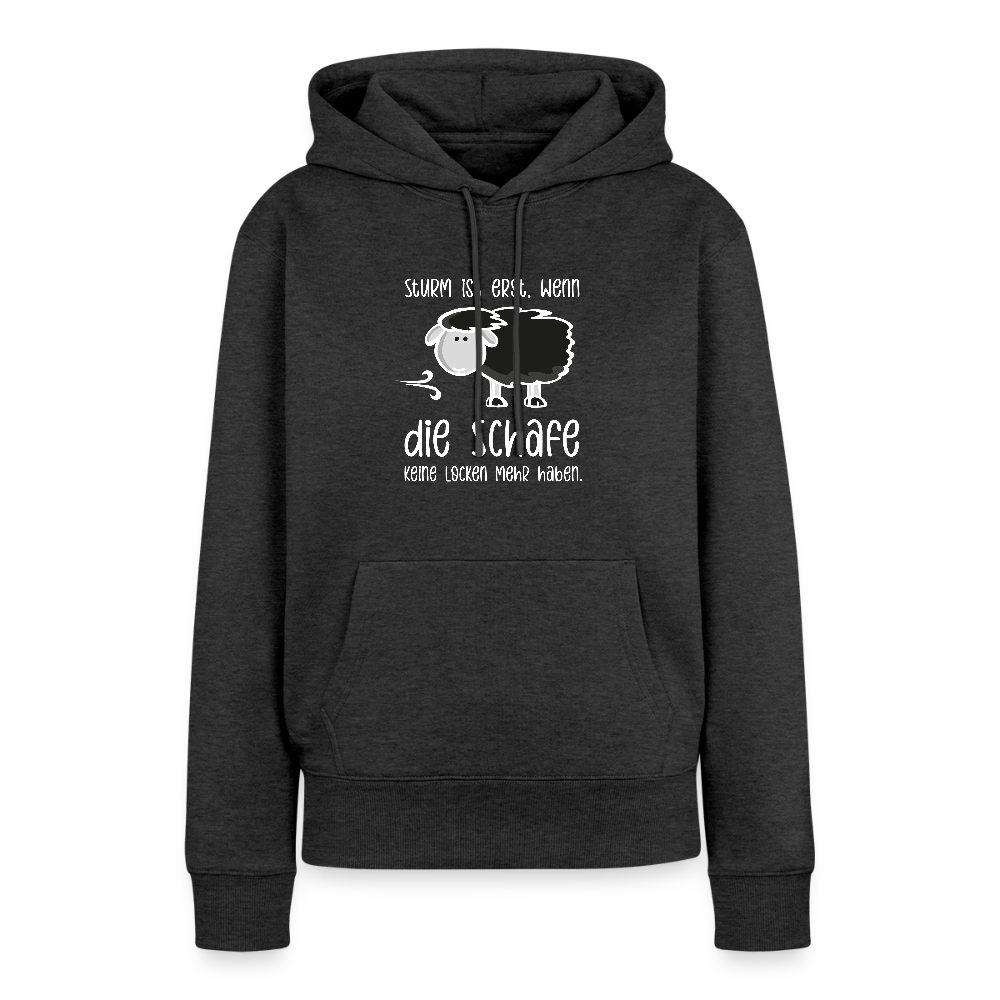 Damen Premium Hoodie - Schaf (weiss) - Anthrazit meliert