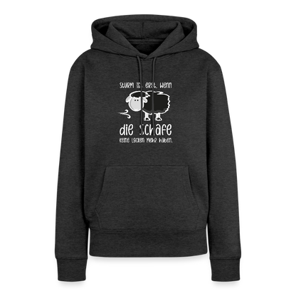 Damen Premium Hoodie - Schaf (weiss) - Anthrazit meliert