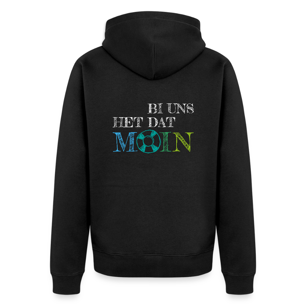 Herren Premium Kapuzenjacke - Bi uns het dat Moin (weiss) - Schwarz