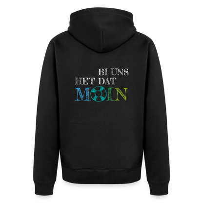 Herren Premium Kapuzenjacke - Bi uns het dat Moin (weiss) - Schwarz
