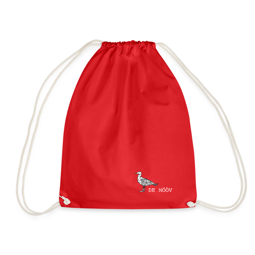 Turnbeutel - de Mööv (weiss) - Rot