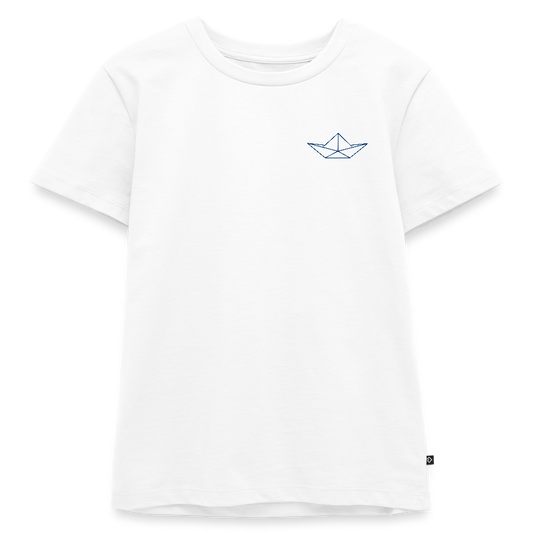 Kinder Premium T-Shirt - Origami Boot - Weiß