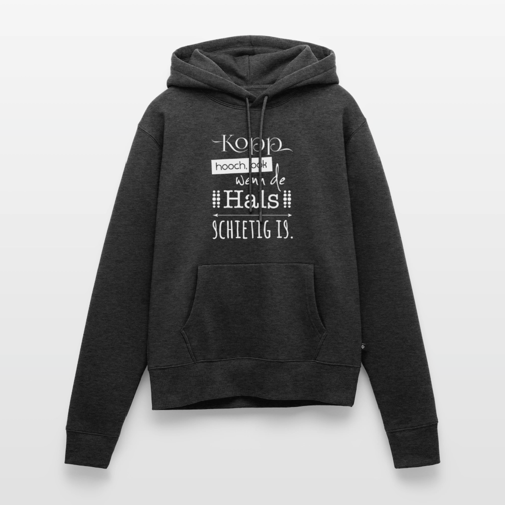 Damen Premium Hoodie - Kopp hooch (weiss) - Anthrazit meliert