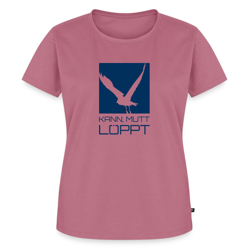 Damen Premium Bio T-Shirt - Kann, mutt, löppt - Mauve