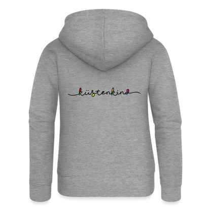 Frauen Premium Kapuzenjacke - Küstenkind - Grau meliert