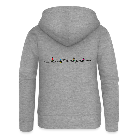 Frauen Premium Kapuzenjacke - Küstenkind - Grau meliert