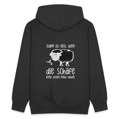 Herren Premium Kapuzenjacke - Schaf (weiss) - Schwarz