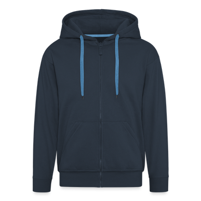 Herren Premium Kapuzenjacke - Nautik Doodles (weiss) - Navy