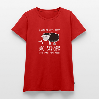 Damen Premium Bio T-Shirt - Schaf (weiss) - Rot