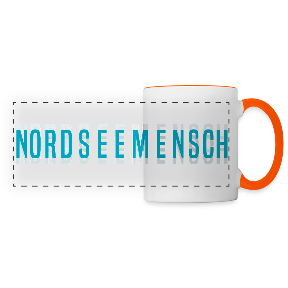 Nordseemensch - Panoramatasse - Weiß/Orange