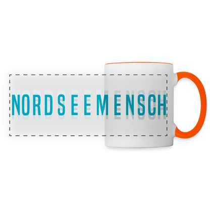 Nordseemensch - Panoramatasse - Weiß/Orange