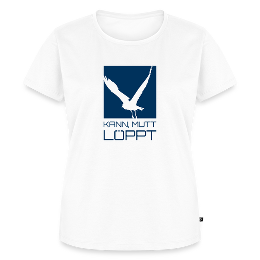 Damen Premium Bio T-Shirt - Kann, mutt, löppt - Weiß