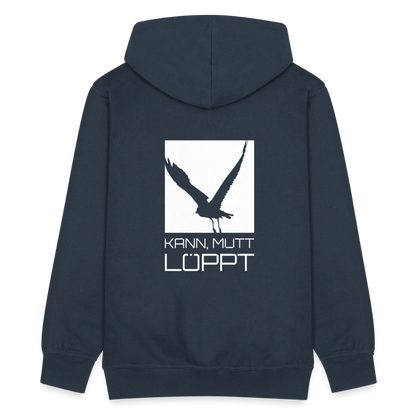 Herren Premium Kapuzenjacke - kann, mutt, löppt - Navy