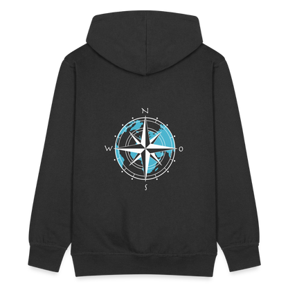 Herren Premium Kapuzenjacke - Kompass (weiss) - Schwarz