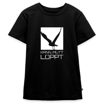 Teenager Premium T-Shirt - Kann, mutt, löppt (weiss) - Schwarz