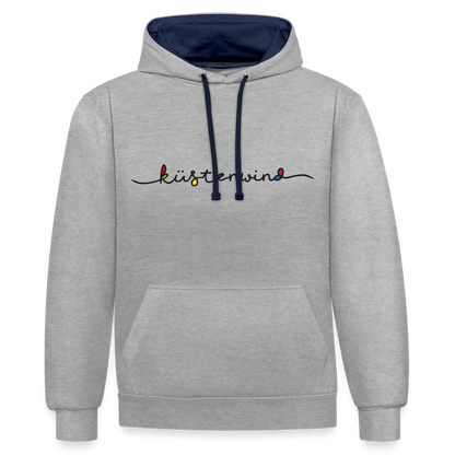 Küstenwind - Unisex Kontrast-Hoodie - Grau meliert/Navy