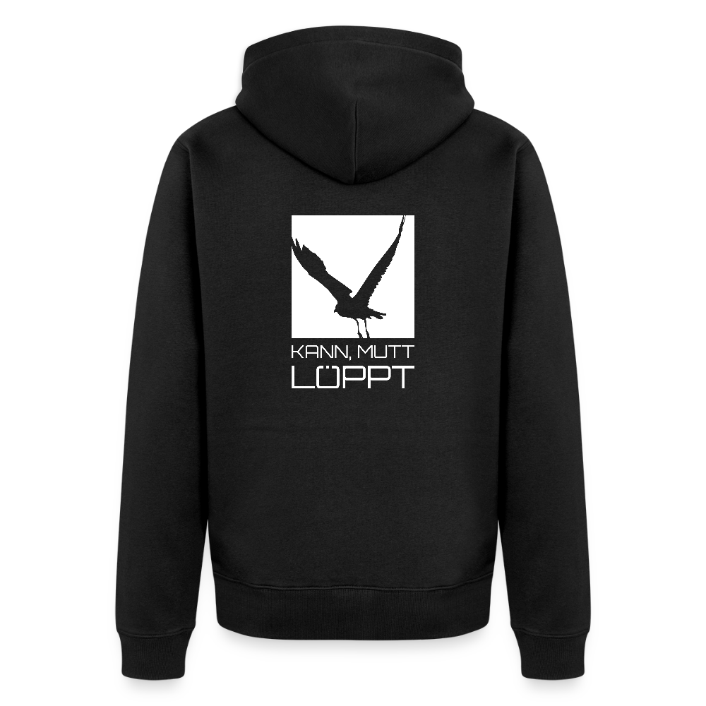 Herren Premium Kapuzenjacke - kann, mutt, löppt - Schwarz