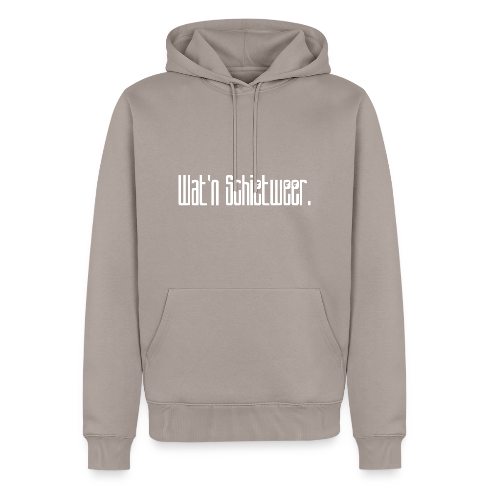 Herren Premium Hoodie - wat'n Schietweer (weiss) - Taupe